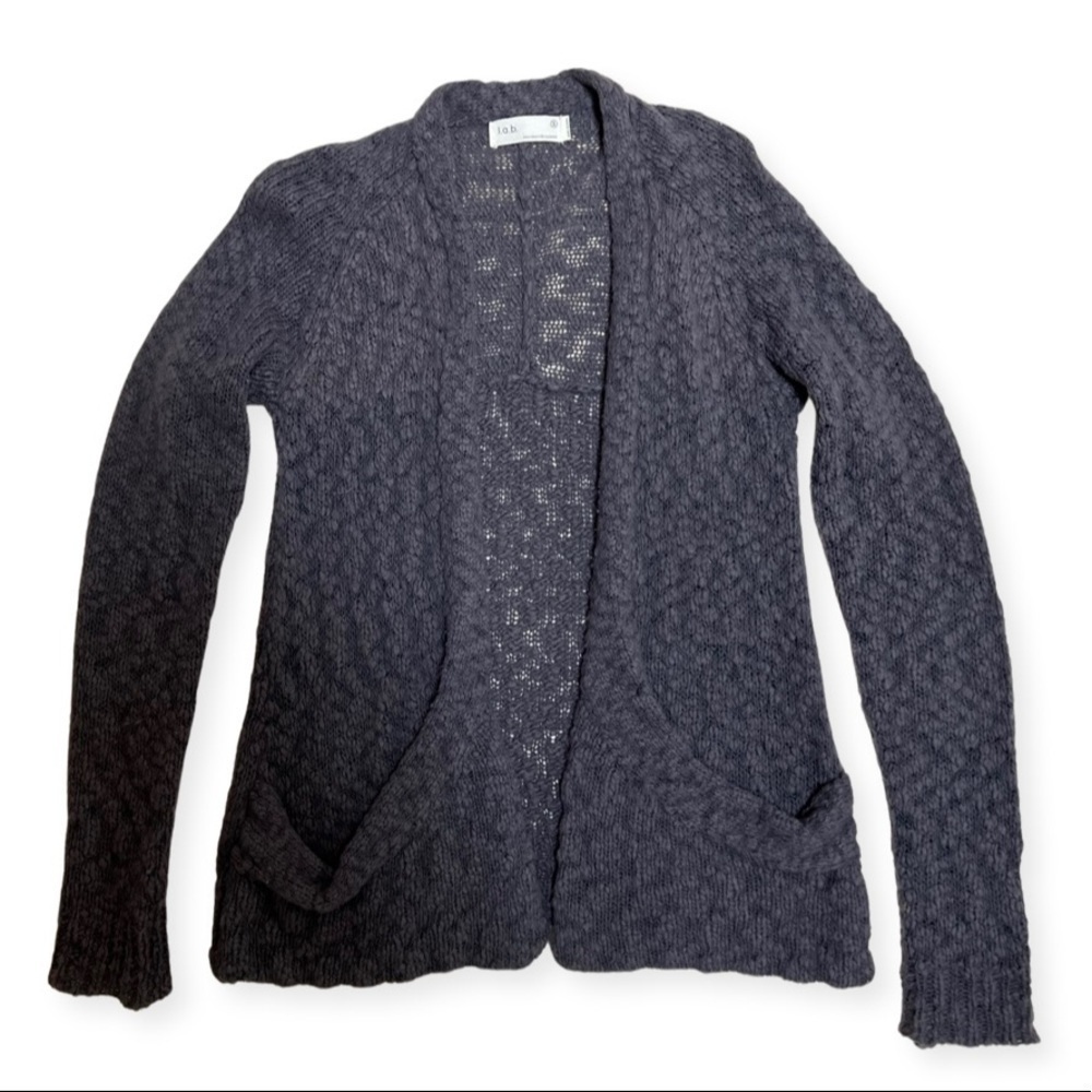 Purple wool open cardigan with pockets size S